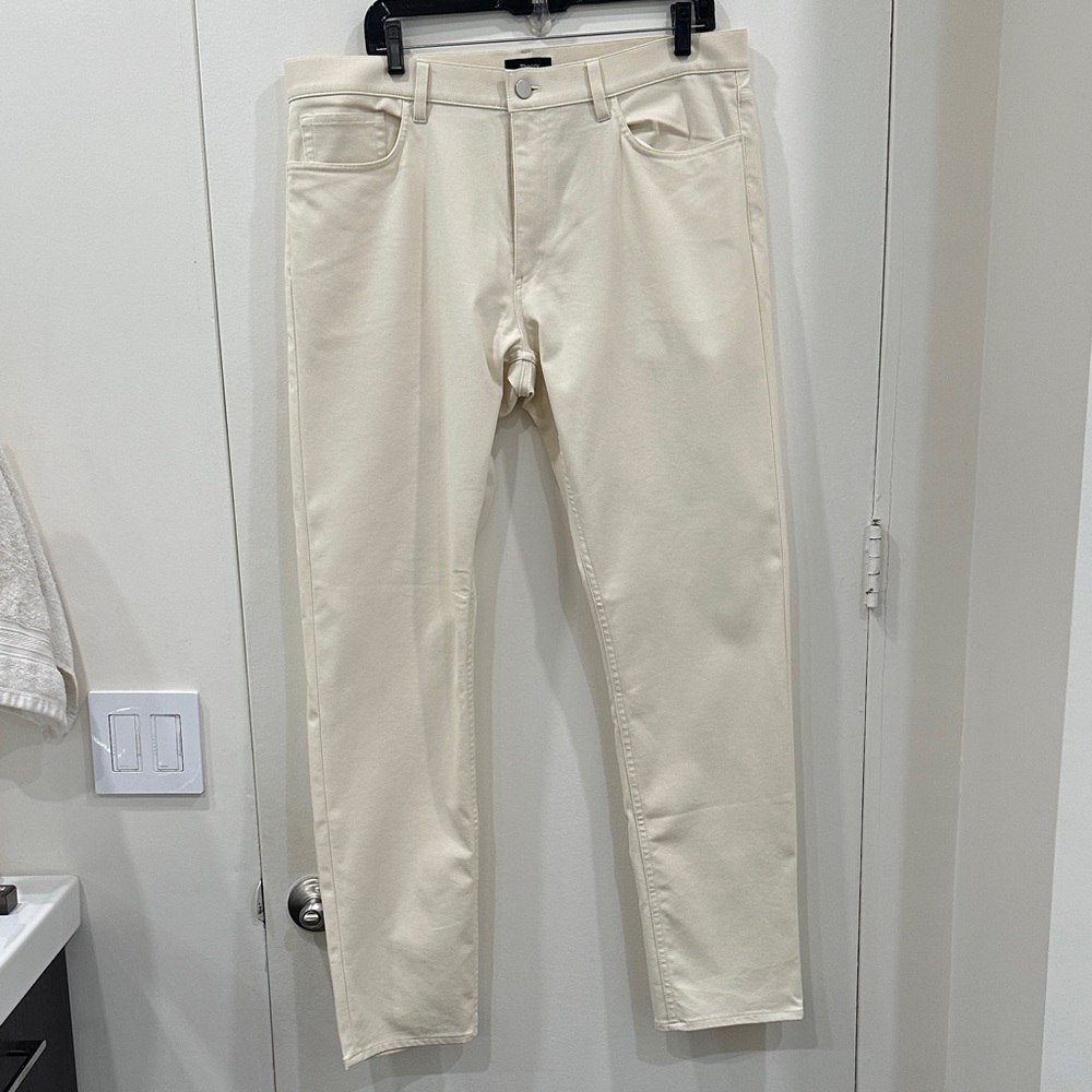 Theory Men's Slim Fit Cream Jeans